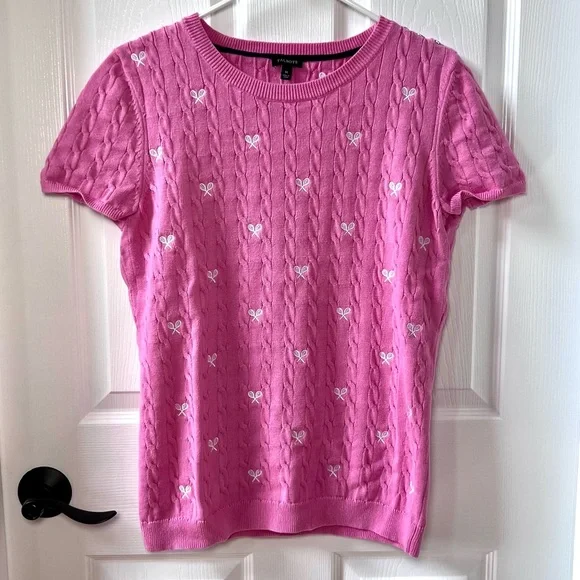 Talbots Sweaters Talbots Pink Cable Knit Pullover Sweater